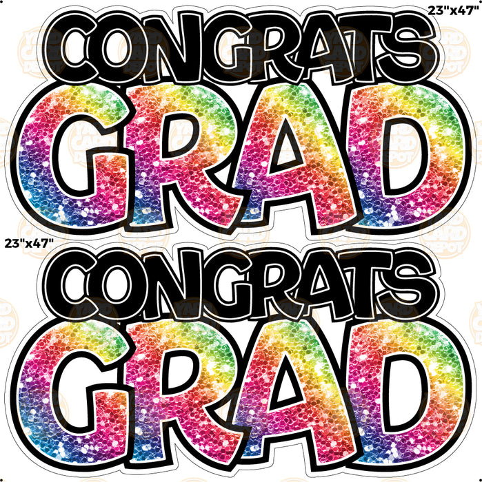 HALF SHEET Bouncy Congrats Grad- Choose a Color