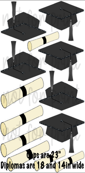 Black- Caps and Diplomas
