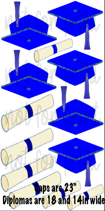 Blue- Caps and Diplomas