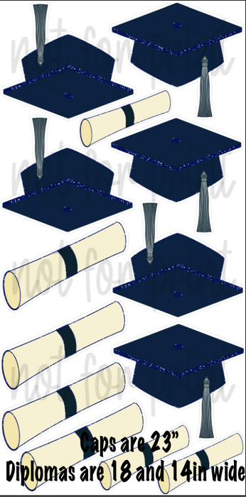 Navy- Caps and Diplomas