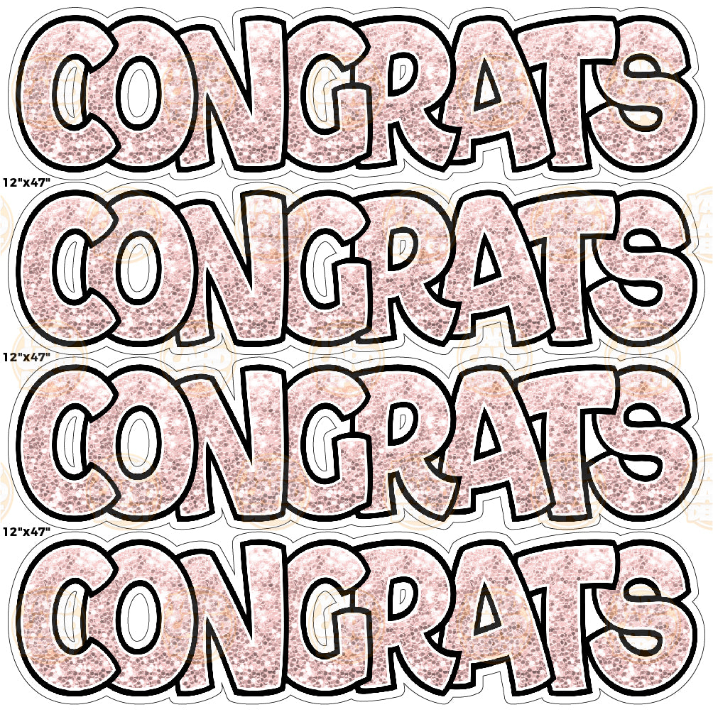 Congratulations Black & Black Sequin Glitter Signes Half Sheet Yard Cards on sale (F614HS)