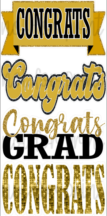 Gold - 23in Congrats Grad Four Bursts