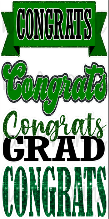 Green - 23in Congrats Grad Four Bursts