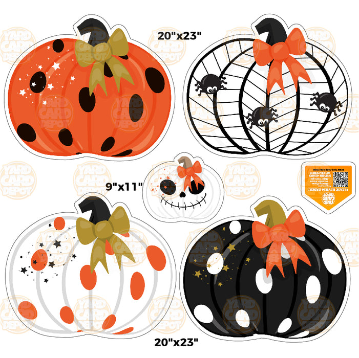 HALF SHEET Pumpkin Polka Dots