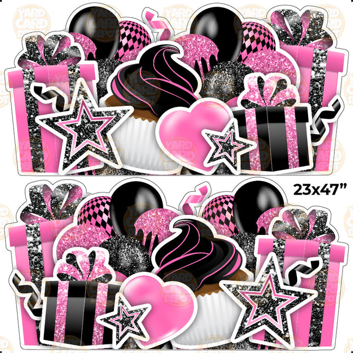 HALF SHEET EZ Flair Panels - black hot pink