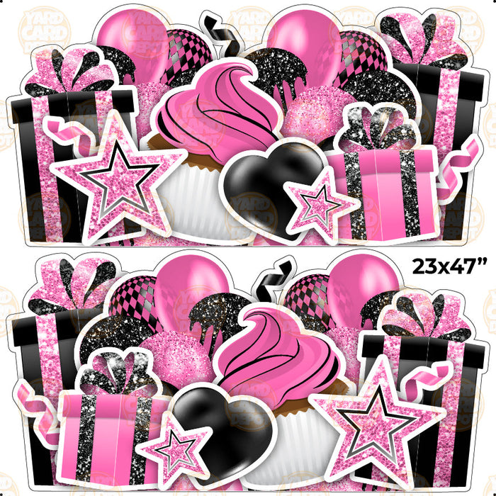 HALF SHEET EZ Flair Panels - hot pink black