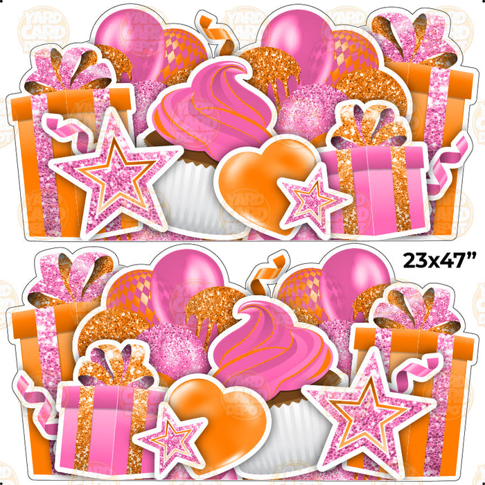 HALF SHEET EZ Flair Panels - hot pink orange
