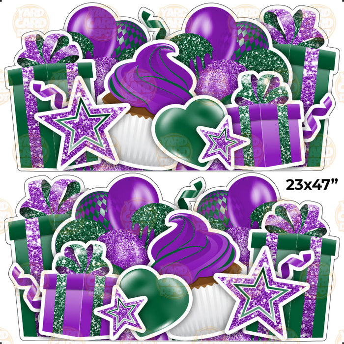 HALF SHEET EZ Flair Panels - purple dark green