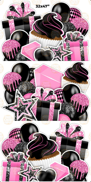 EZ Jumbo Panels - Black Hot Pink
