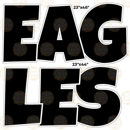 HALF SHEET Black "Eagles" EZ Set 23in Lucky Guy
