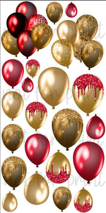 Gold & Red Balloons