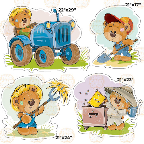 HALF SHEET BZ Farming Teddy Bears