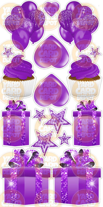 Symmetrical Flair Set - Glitter Purple
