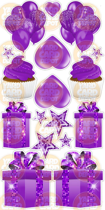 Symmetrical Flair Set - Sequin Purple