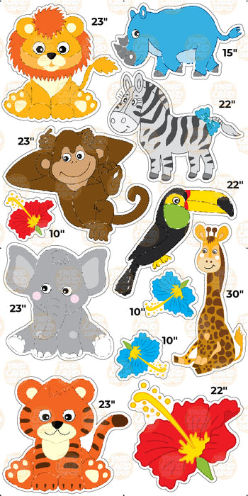 Glitter Lined Zoo Animals