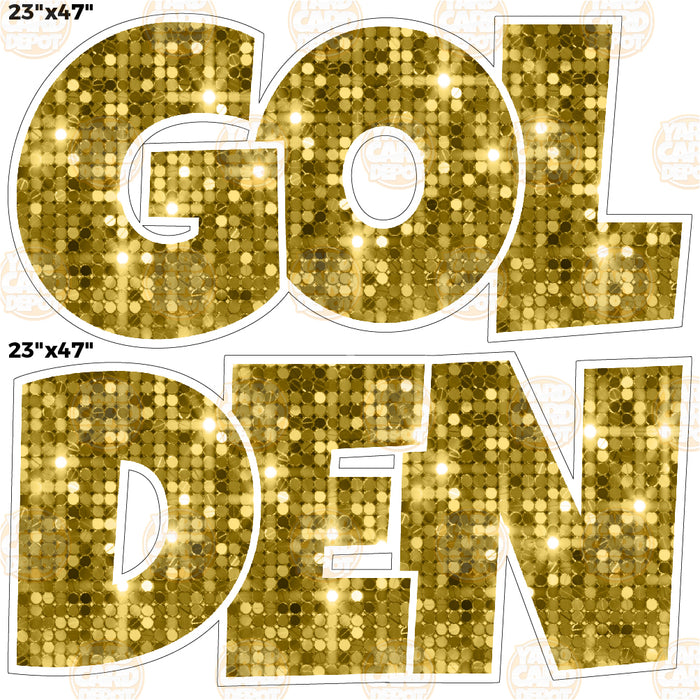 HALF SHEET Sequin "Golden" EZ Set 23in Lucky Guy
