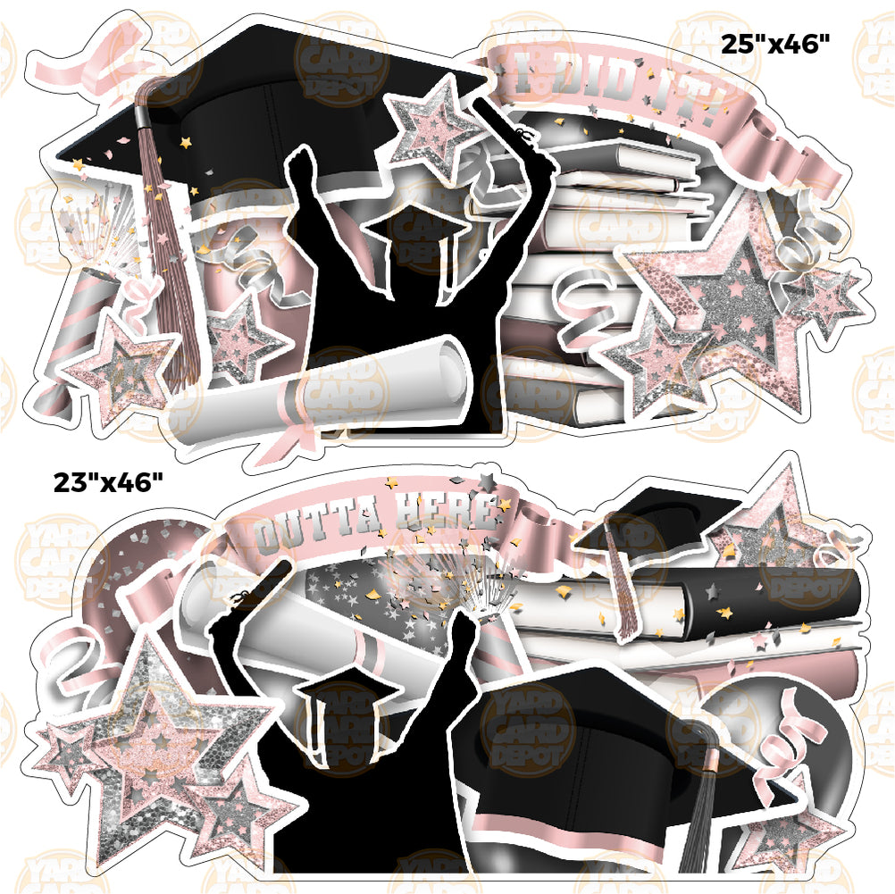 Half Graduation Card HALF SHEET Graduation EZ Panels- Choose a Color — Yard Card Depot LLC