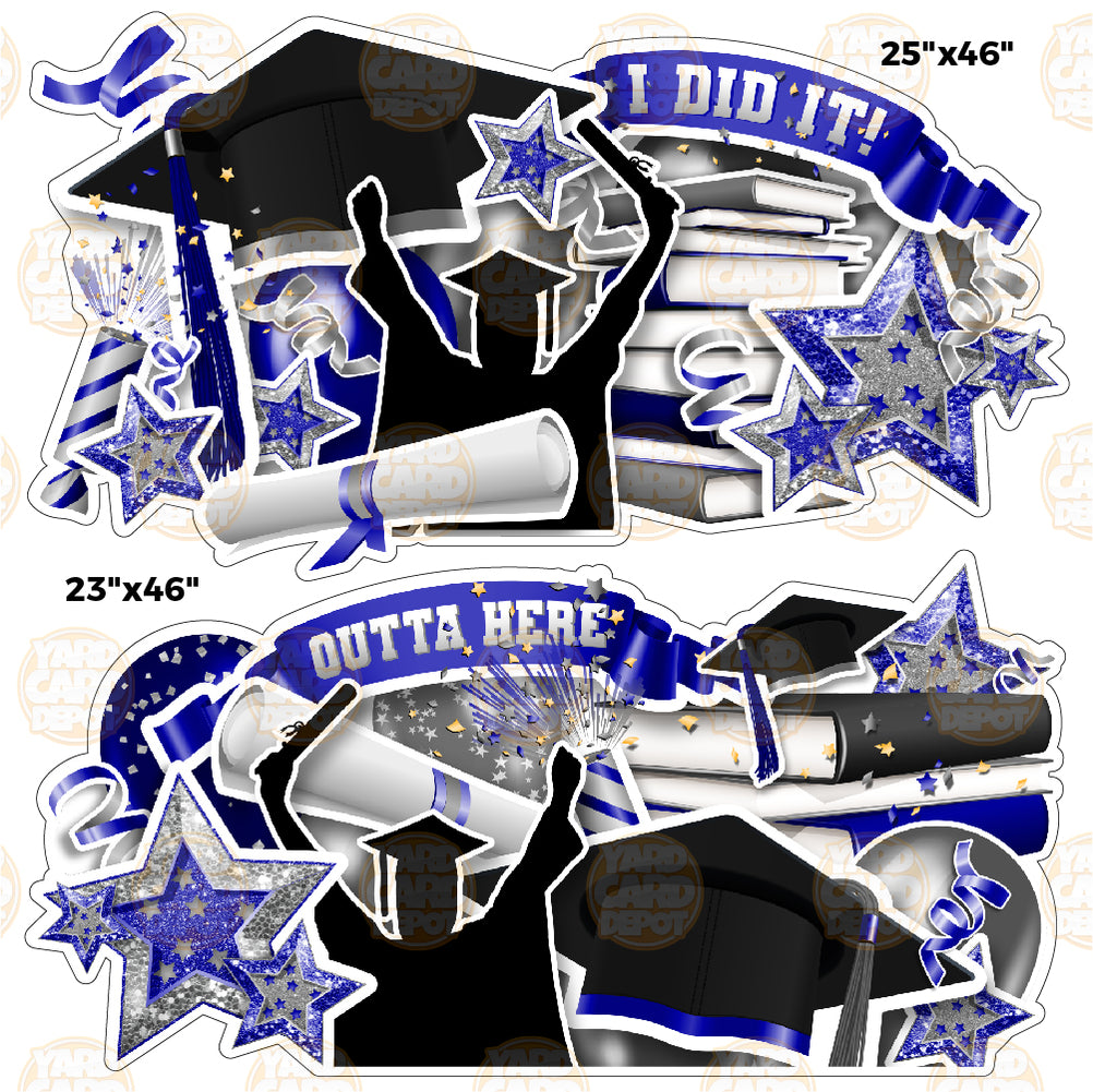 Half Graduation Card HALF SHEET Graduation EZ Panels- Choose a Color — Yard Card Depot LLC