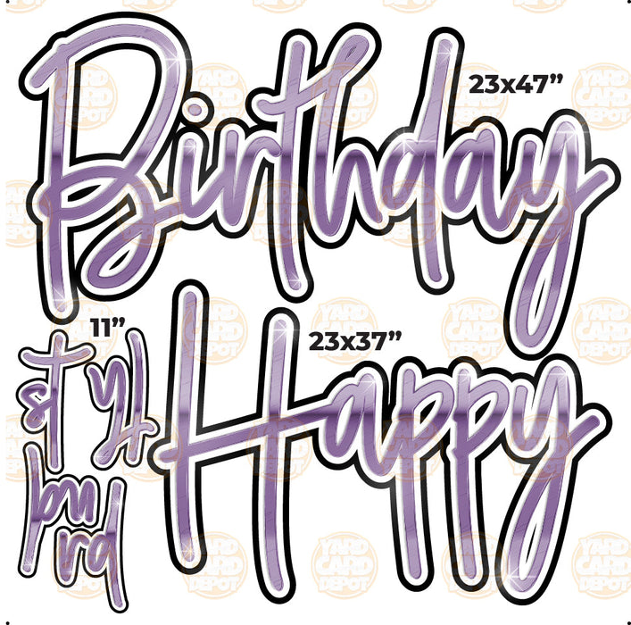 HALF SHEET Happy Birthday Script - Purple Sapphire