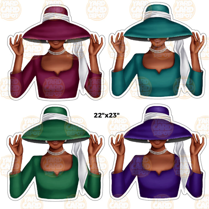 HALF SHEET Ladies in Hats- Choose a Color & Skin Tone