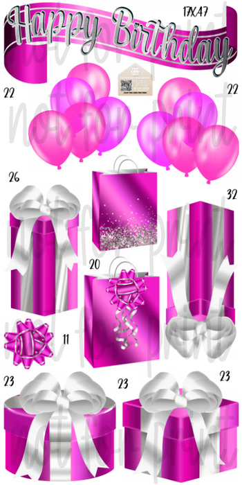 HBD Gift Packs- Hot Pink & Silver
