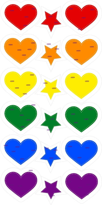 Solid Rainbow Hearts 16in & Stars 15in