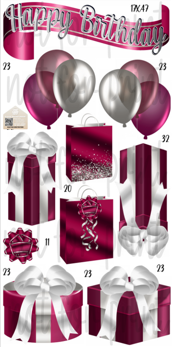 HBD Gift Packs- Maroon & Silver
