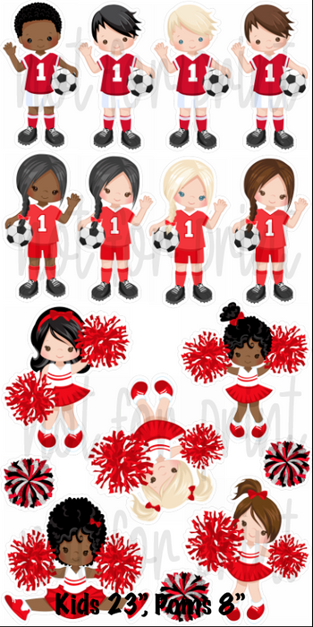 Mujka Soccer Cheer Red / White