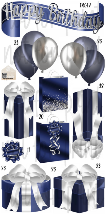 HBD Gift Packs- Navy Blue & Silver