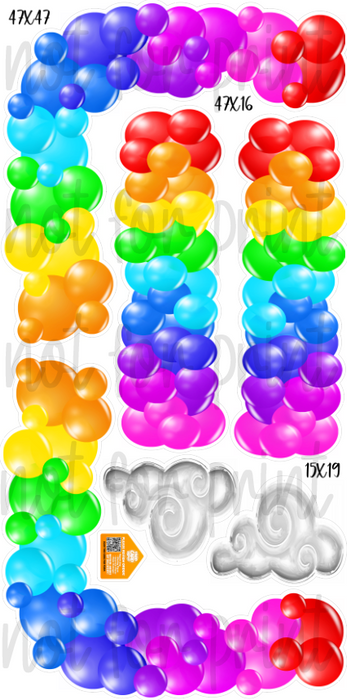 Balloon Columns and Arches- Neon Rainbow