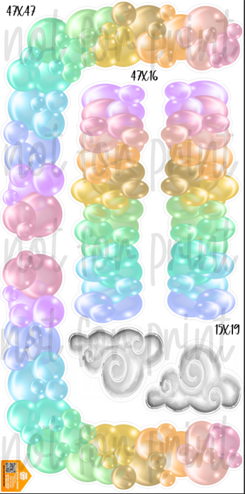 Balloon Columns and Arches- Pastel Rainbow