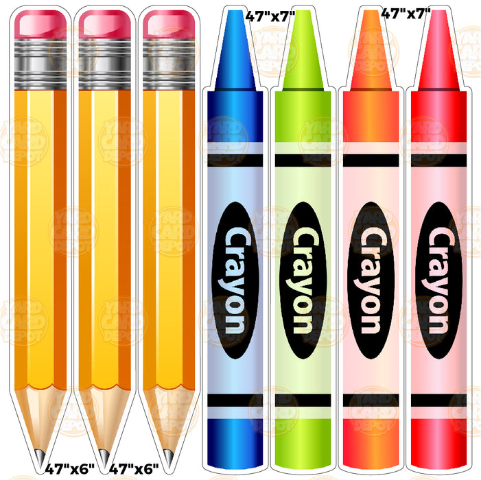 HALF SHEET Pencils & Crayons