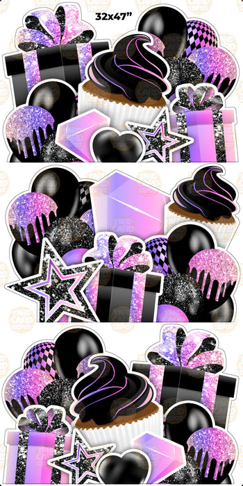 EZ Jumbo Panels - Black Pink-Purple Ombre