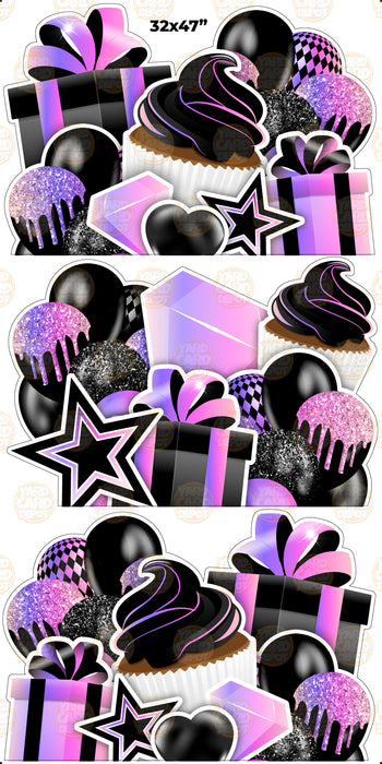 EZ Jumbo Panels - Black Pink-Purple Ombre