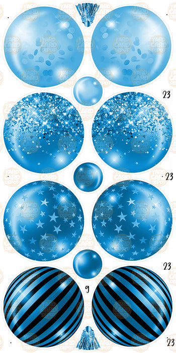 Printed Balloons 23in- Medium Blue