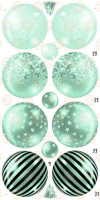 Printed Balloons 23in- Mint Green