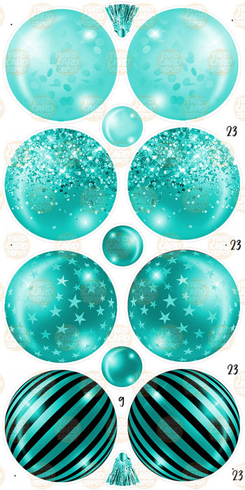 Printed Balloons 23in- Teal