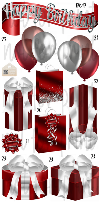 HBD Gift Packs- Red & Silver