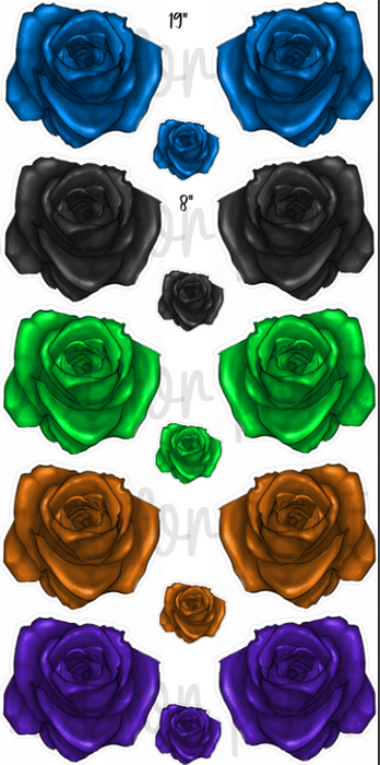Roses- Set 1 (Blue, Black, Green, Orange, Purple)