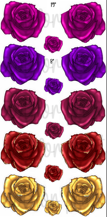 Roses- Set 2 (Fuchsia, Purple, Rose, Red, Yellow)
