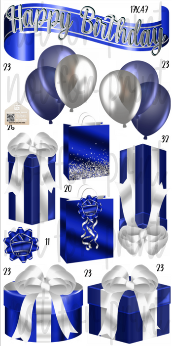 HBD Gift Packs- Royal Blue & Silver