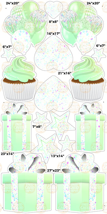 Symmetrical Flair Set "Holographic Confetti"- Choose a Color