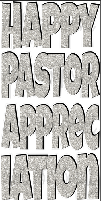 Happy Pastor Appreciation - Silver Glitter "EZ Set" Lucky Guy