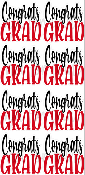 Black / Red - 23in Congrats Grad Bursts