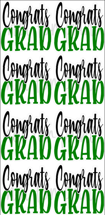 Black / Green - 23in Congrats Grad Bursts