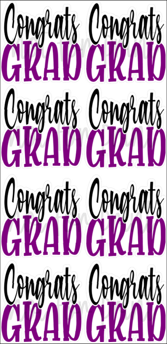 Black / Purple - 23in Congrats Grad Bursts