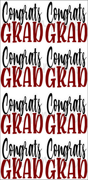 Black / Maroon - 23in Congrats Grad Bursts