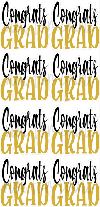 Black / Gold - 23in Congrats Grad Bursts