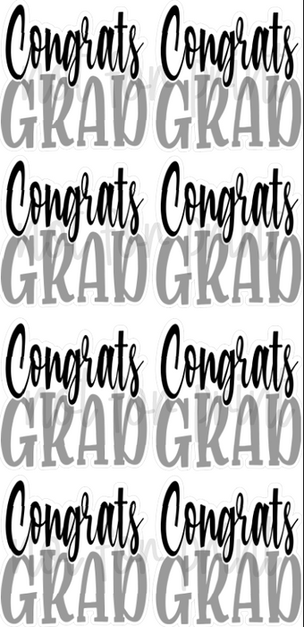 Black / Silver - 23in Congrats Grad Bursts