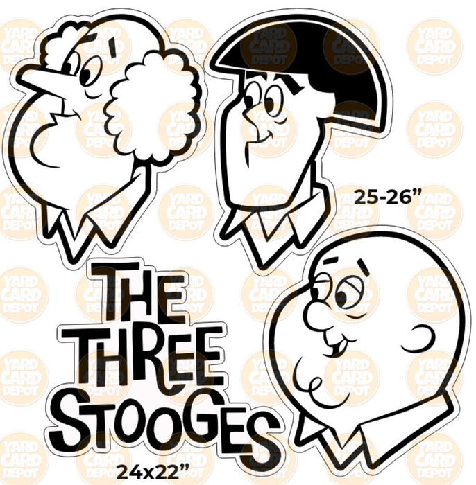 HALF SHEET Inspired Three Stooges Cartoon Heads
